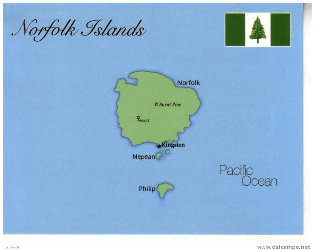 Norfolk Island Territory Map - Carte Géographique De L´ile De Norfolk - Norfolk Island