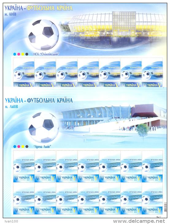 2012. Ukraine, European Soccer Championship, 4 Sheetlets, Mint/** - Europei Di Calcio (UEFA)