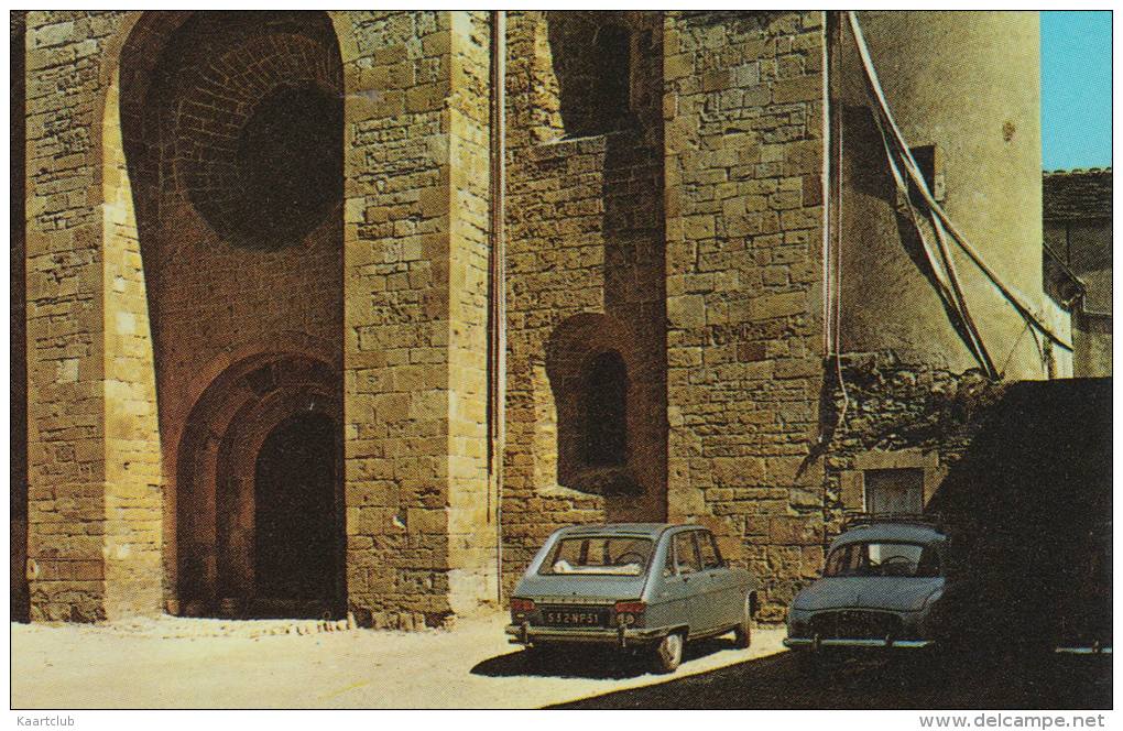 Ispagnac: RENAULT DAUPHINE & R 16 - Entrée De L'Eglise Romane- (Lozère) - France - Voitures De Tourisme