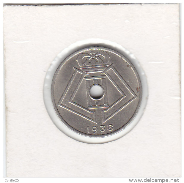 25 CENTIMES Maillechort Léopold III 1938 FL/ FR - 25 Centimes