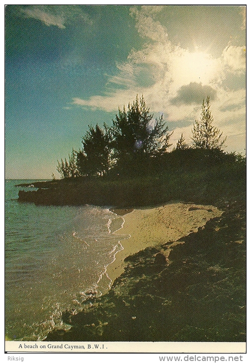 A Beach On    Grand Cayman B.W.I.  A-3045 - Cayman Islands