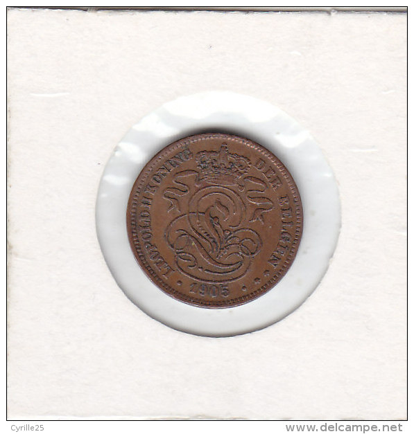 2 CENTIMES Cuivre Léopold II 1905 FL - 2 Cent