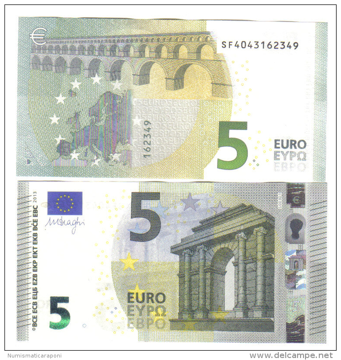 NEW 5 € 2013 ITALIA SERIE SF Mario Draghi FDS UNC DA MAZZETTA S003d1  Cod.€.110 - 5 Euro