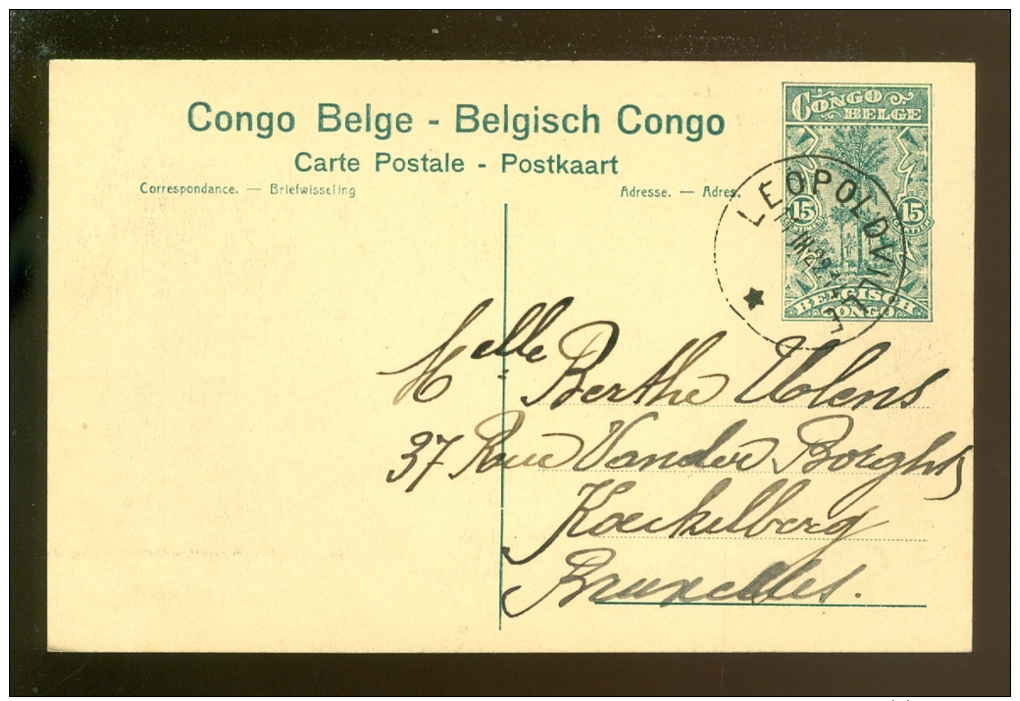 Congo Belge Entier Postal Groene Zegel 15 Centimes Postwaardestuk -    N° 116 - Congo Belge