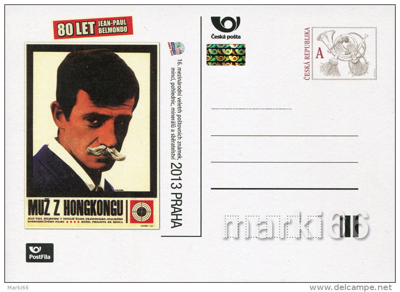 Czech Republic - 2013 - 16th Intl.Exhibition Sberatel - 80 Years Of Jean-Paul Belmondo - Postcard With Hologram - Postcards