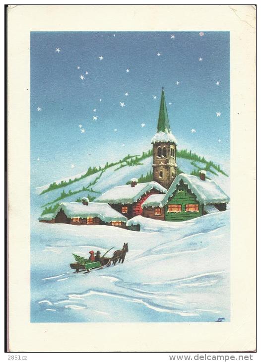 HAPPY NEW YEAR - Churche Covered With Snow, 1972., Yugoslavia (Foto-Tehnika, Zagreb) - Nieuwjaar