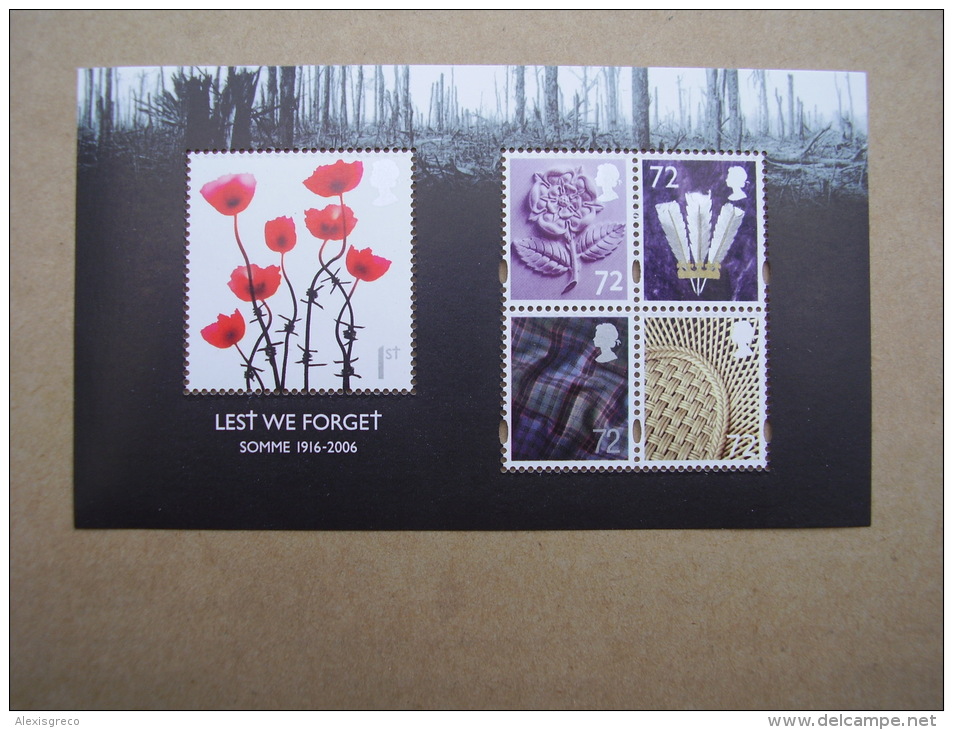 GB  2006  LEST WE FORGET 1st. Issue MINISHEET Five Stamps MNH. - Blocks & Miniature Sheets