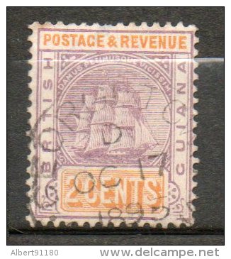 GUYANE BRITANIQUE 2c Violet Ocre 1889 N°71 - Guyane Britannique (...-1966)