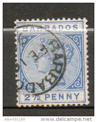 BARBADE  Victoria 2 1/2p Bleu 1882-86 N°41 - Barbados (...-1966)
