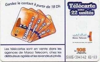 @+ Maroc - 22U Serie 5005 - Date 02/03 - Puce SIE35 - Maroc