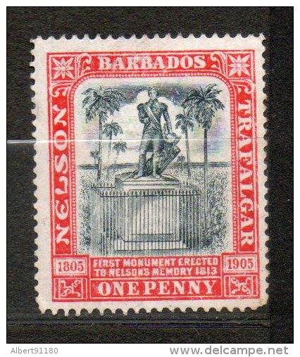 BARBADE  Monuent De Nelson 1p Rouge  1905 N°78 - Barbados (...-1966)