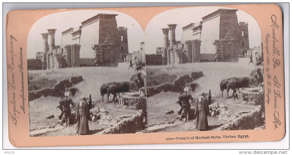 EGYPTE - Thèbes - Temple De Medinet Habu - Photo Stéréoscopique - Stereoscopic