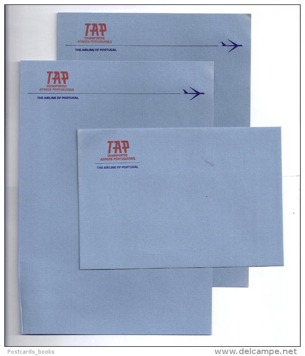 TAP Transportes Aereos Portugueses. 1960 Envelope + Papel De Carta PUBLICIDADE - Stationary Aviation (now Air Portugal) - Artículos De Papelería