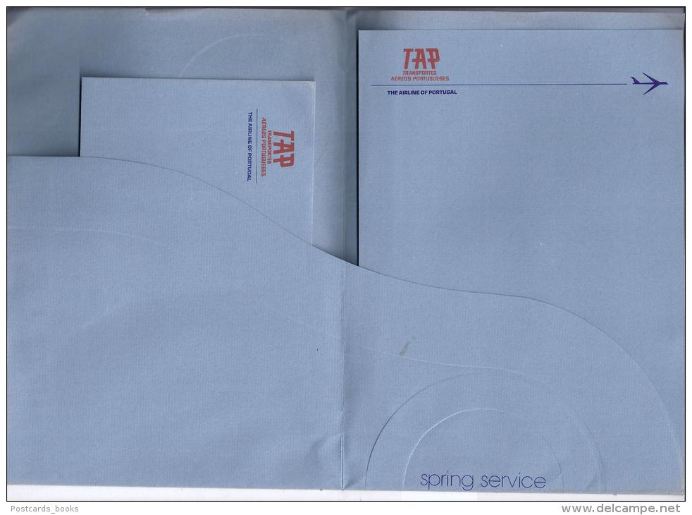 TAP Transportes Aereos Portugueses. 1960 Envelope + Papel De Carta PUBLICIDADE - Stationary Aviation (now Air Portugal) - Articles De Papeterie