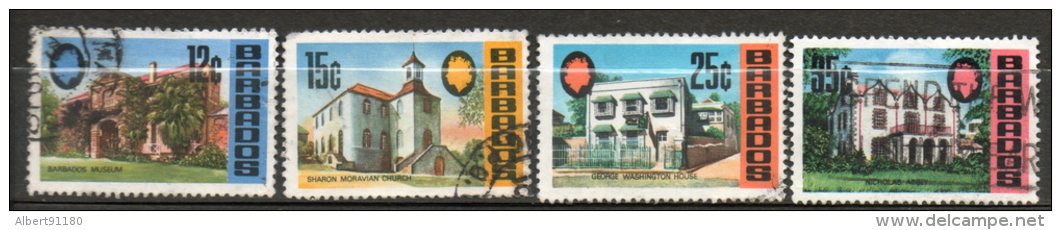 BARBADE Edifices 1970 N°312-15 - Barbados (...-1966)