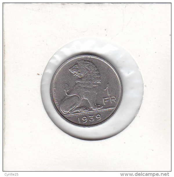 1 FRANC Nickel Léopold III 1939 FL/FR - 1 Franc