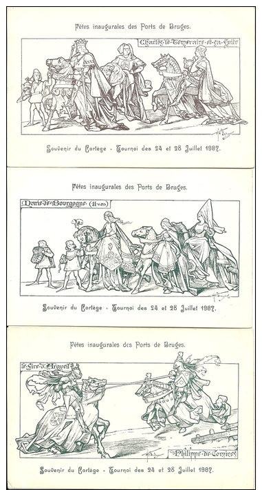Fêtes D'Inauguration Des Ports De BRUGES - Juillet 1907 - Ecusson De La Toison D' Or - 11 Kaarten - Brugge
