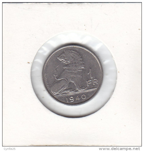 1 FRANC Nickel Léopold III 1940 FL/FR - 1 Franc