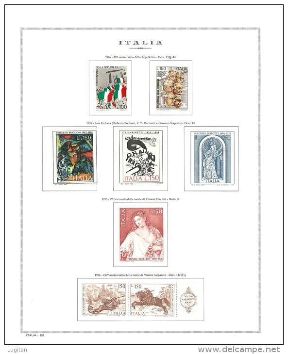 FILATELIA - PERIODO REPUBBLICA DAL 1972 AL 1978 NUOVI ** MNH - MONTATI IN ALBUM MARINI  KING