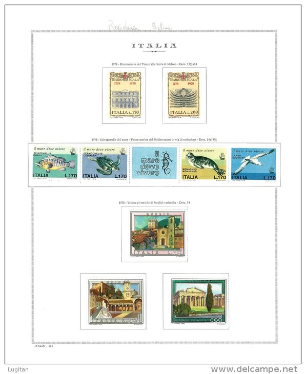 FILATELIA - PERIODO REPUBBLICA DAL 1972 AL 1978 NUOVI ** MNH - MONTATI IN ALBUM MARINI  KING