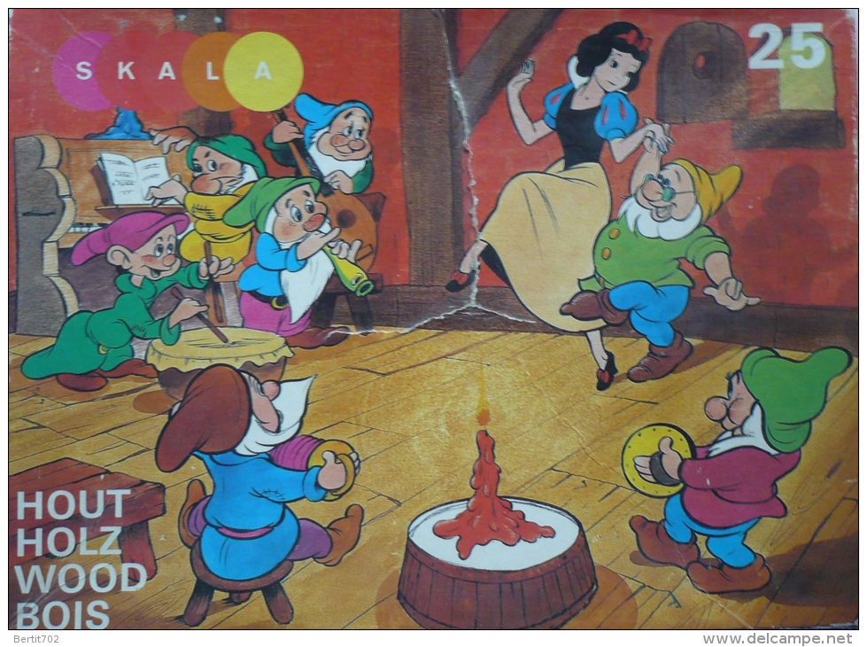 RARE PUZZLE  BOIS - HOUT- HOLZ - WOOD   SKALA  25 Pièces   222 X 176mm   - WALT DISNEY- BLANCHE-NEIGE ET LES 7 NAINS - Puzzles