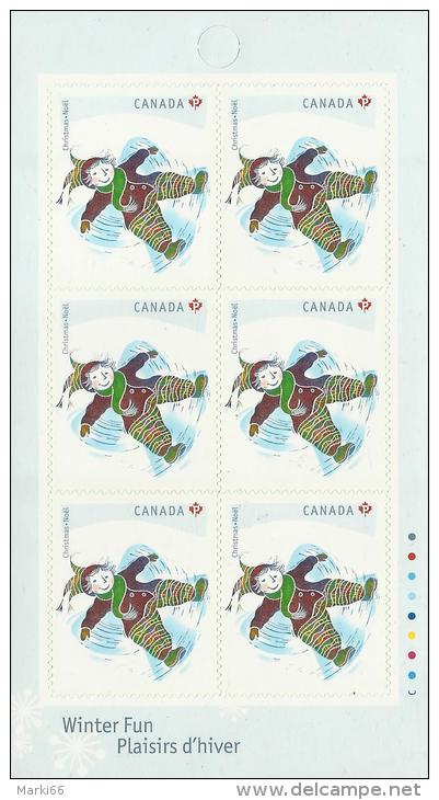 Canada - 2008 - Christmas - Winter Joys - Postage In Canada - Mint Self-adhesive Stamp Pane - Pagine Del Libretto