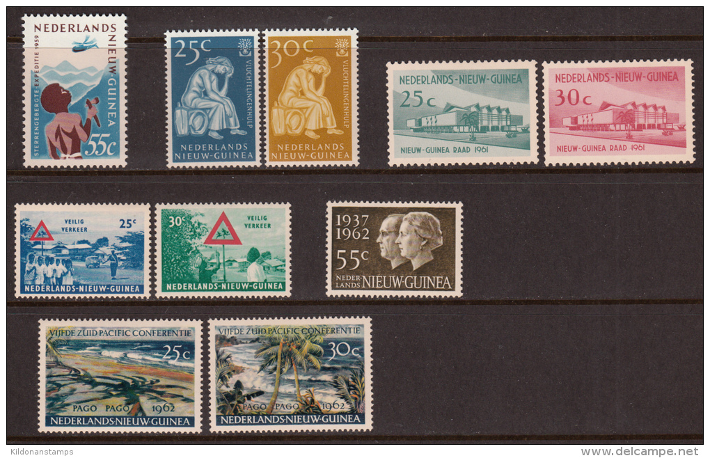 Netherlands New Guinea 1959-62 Mint No Hinge, Sc# 39-40,41-42,43-44,45,46-4 7 - Nuova Guinea Olandese