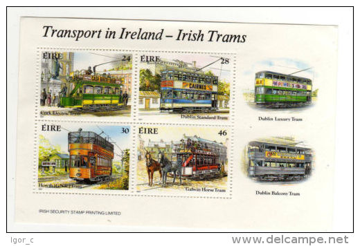Ireland 1987 Mi Bl. 6 - Transport In Ireland - Electric And Horse Trams; Block MNH - Blocchi & Foglietti