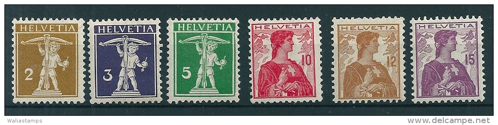 Switzerland 1908 SG 247-52 MM* - Unused Stamps