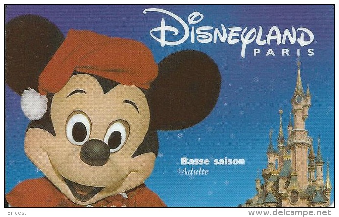+ PASSEPORT DISNEYLAND BASSE SAISON ADULTE MICKEY HIVER GEMPLUS 98/12/MI BON ETAT (NEUF SANS MENTIONS AU DOS) - Passaporti  Disney