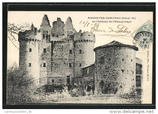 CPA Argenton-Chateau, Le Chateau De L'Ebaupinaye Vom Weg Aus - Argenton Chateau