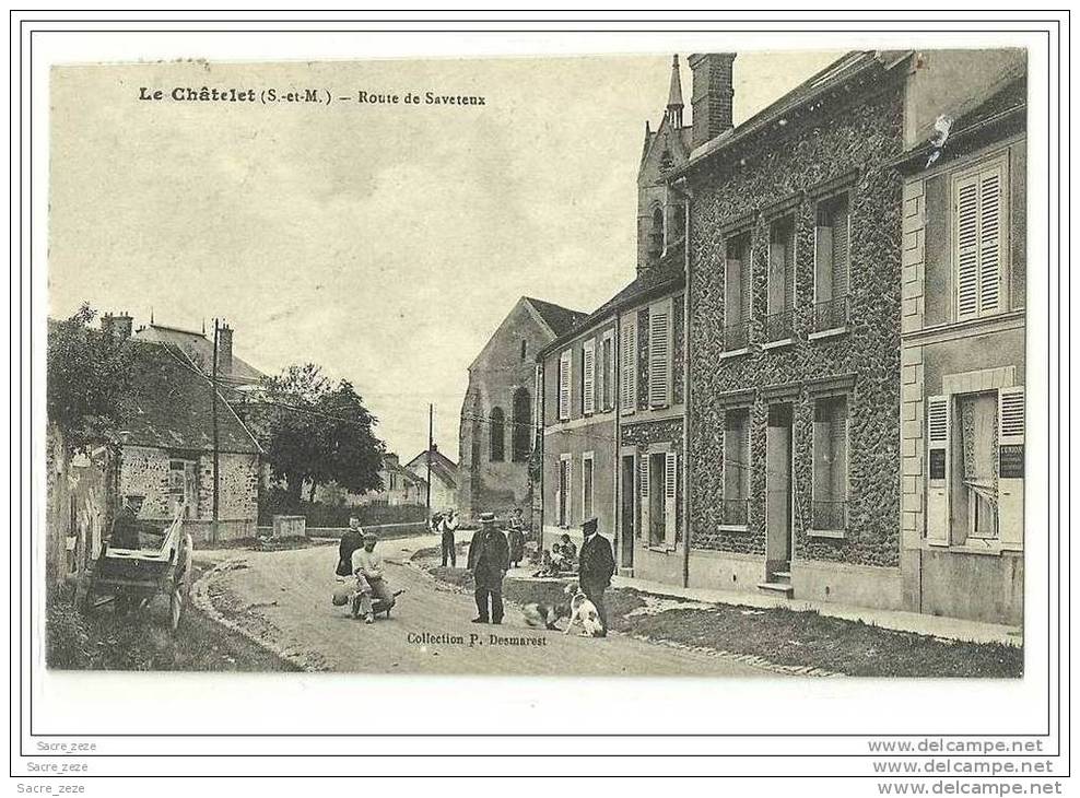 LE CHATELET(77)1923-route De Saveteux-circulée-animée - Le Chatelet En Brie
