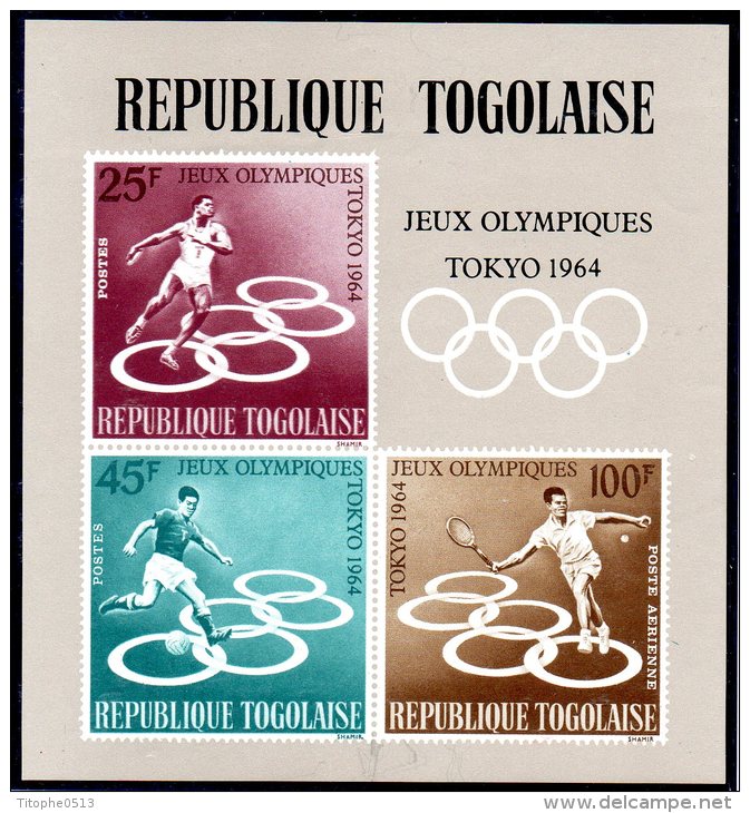TOGO. BF 12 De 1964 (neuf Sans Charnière : MNH). J.O. De Tokyo/Tennis/Football/Athlétisme. - Summer 1964: Tokyo