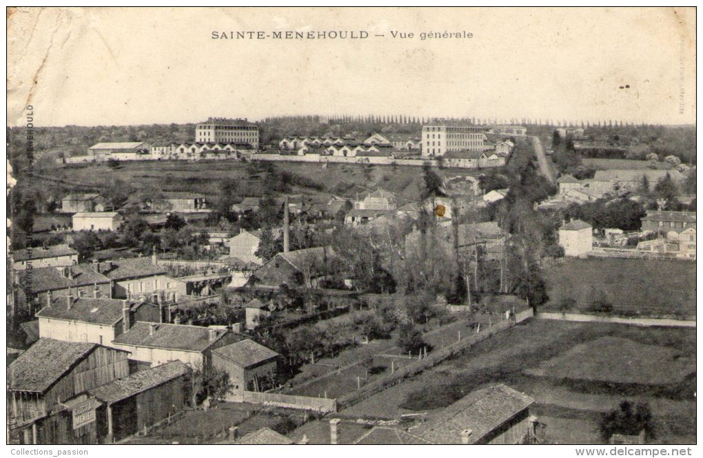 Cp , 51 , SAINTE MENEHOULD , Vue Générale , écrite 1915 - Sainte-Menehould