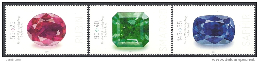 Deutschland / Germany / Allemagne 2012 2901/03 ** Edelsteine - Unused Stamps