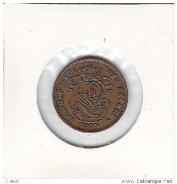 2 CENTIMES Cuivre Léopold II 1905 FR - 2 Cents