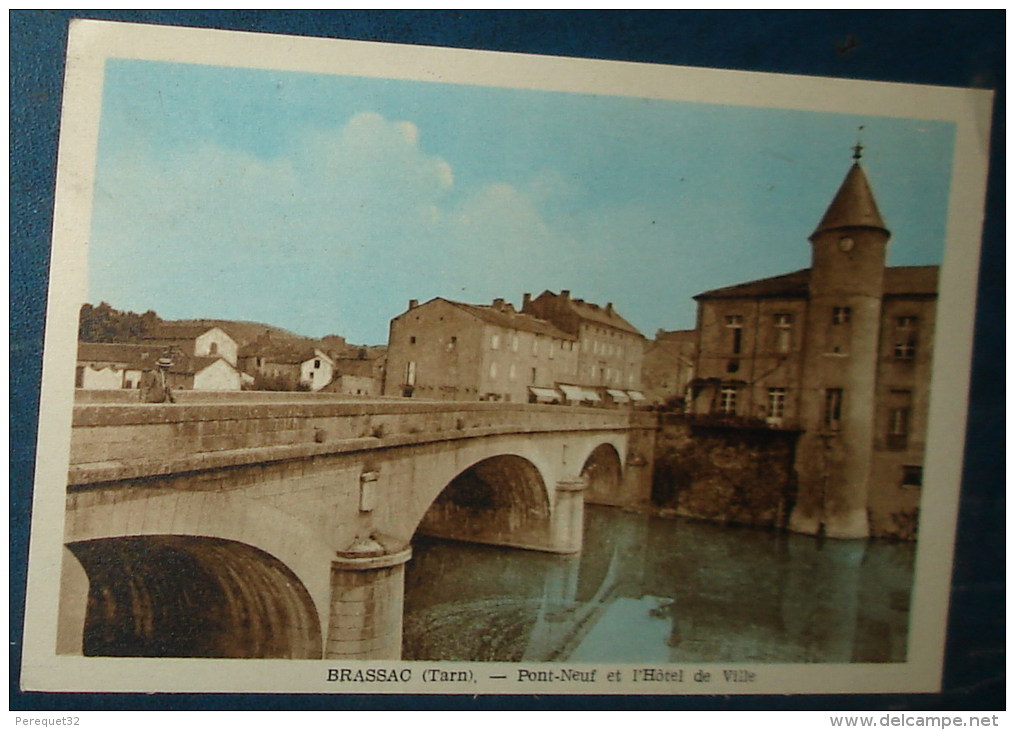 BRASSAC.Pont Neuf Et Hotel De Ville.Cpsm,voyagé,be,Daguin Brassac - Brassac