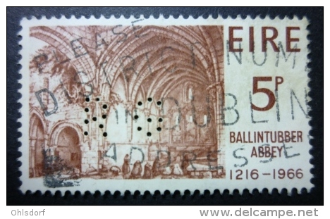 EIRE 1966: YT 189 / Mi 190 / Hib C112 / Sc 218 / SG 225, PERFIN, 2nd Choice, O - FREE SHIPPING ABOVE 10 EURO - Used Stamps