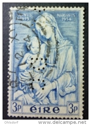 EIRE 1954: YT 122 / Mi 120 / Hib C45 / Sc 151 / SG 158, PERFIN, O - FREE SHIPPING ABOVE 10 EURO - Oblitérés