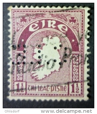 EIRE 1941-44: YT 80 / Mi 73 X / Hib D18 / Sc 108, SG 113, Wmk E, PERFIN, O - FREE SHIPPING ABOVE 10 EURO - Gebraucht