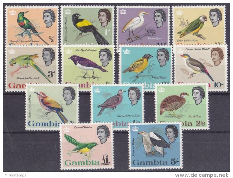 Gambia 1963 Full Set Birds  MH Very Light - Gambia (1965-...)