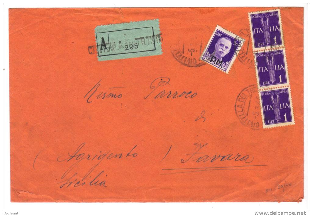 500/18 - R.S.I. , Da Civitella Del Tronto Del 5/3/1945 Per La Sicilia - Storia Postale