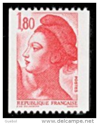 France N° 2223 ** Liberté De Gandon Le 1.80 Fr. Roulette Rouge - - Neufs