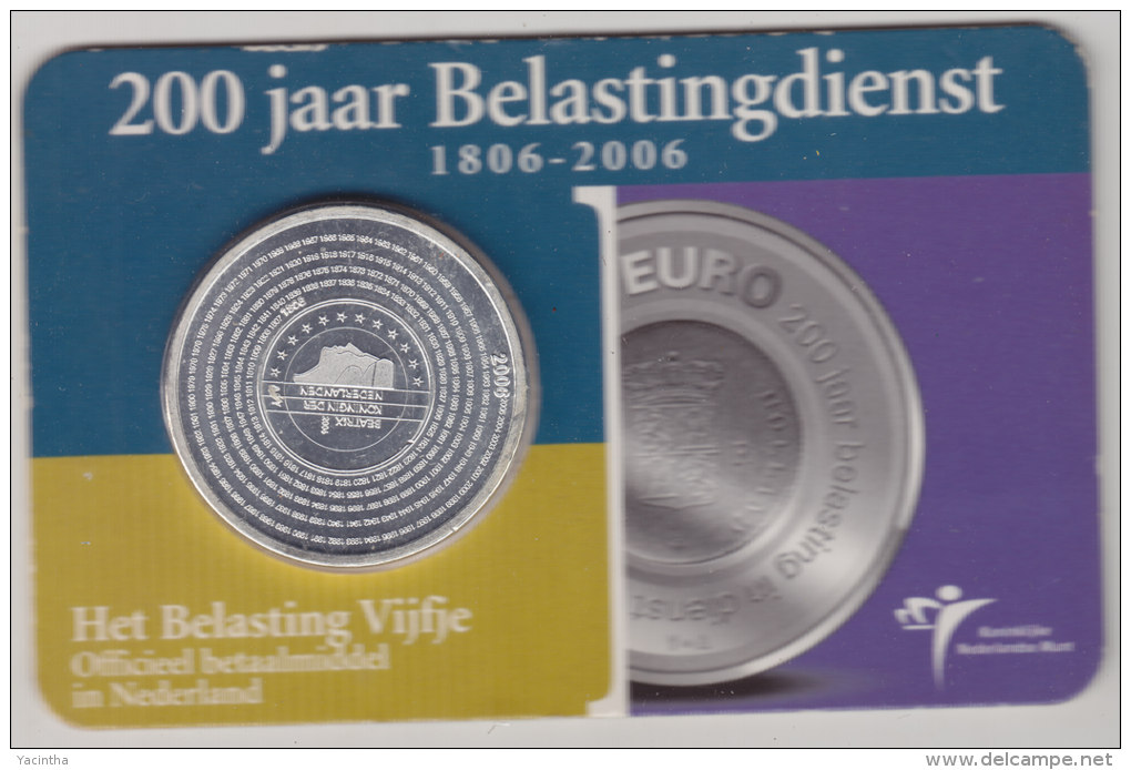 @Y@   Vijf Euro Coincard  Belastingdienst  2006  Zilver  / Argent - Niederlande