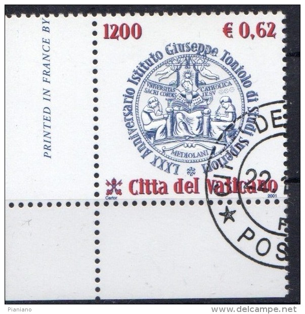 PIA  -  VATICANO - 2001 : 80° Dell´Istituto Toniolo E Dell´ Università Del Sacro Cuore    (SAS 1245) - Used Stamps