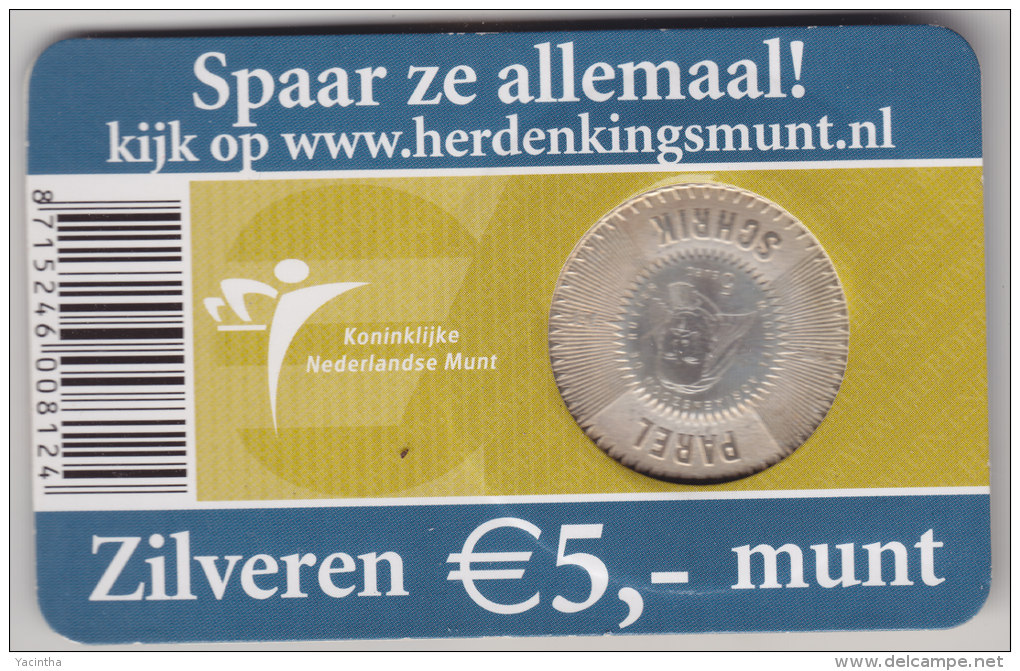 @Y@   Vijf Euro Coincard  Michiel De Ruyter  2007  Zilver  / Argent - Niederlande