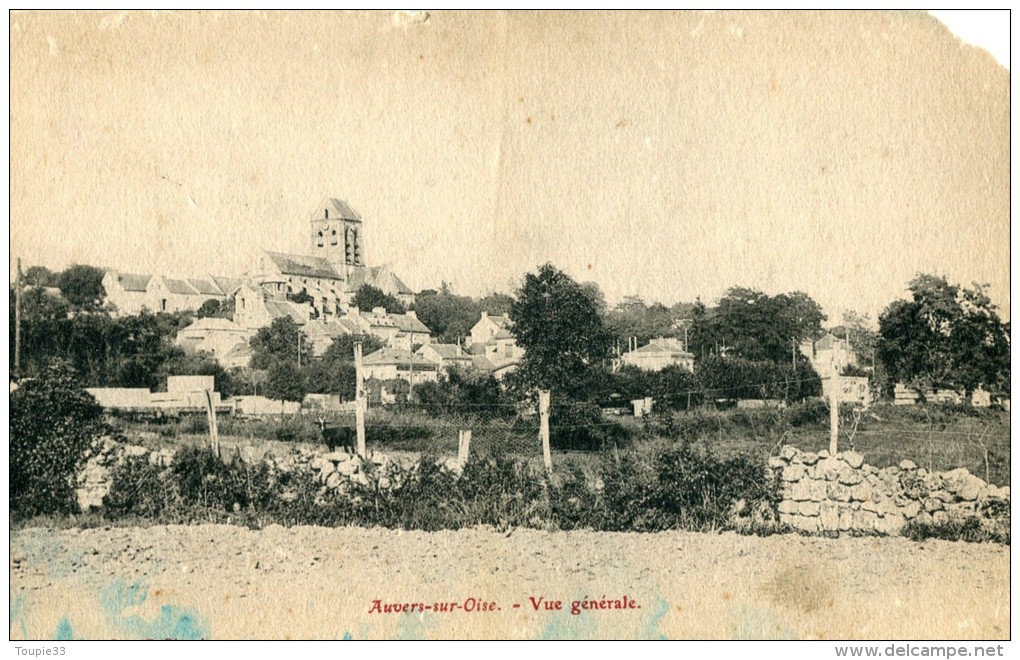 Auvers Sur Oise Vue Générale  Imprimerie Pontoise E Bigault - Auvers Sur Oise