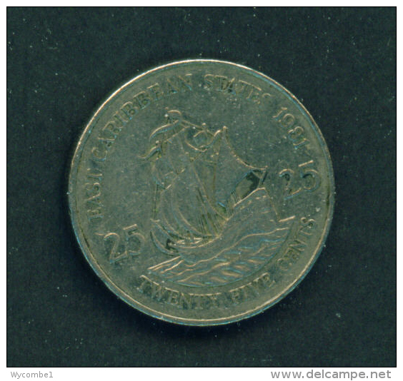 EAST CARIBBEAN STATES - 1981  25c  Circulated - East Caribbean States