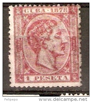 CUBA  EDIFIL  49* 1 PESETA 1878 - Kuba (1874-1898)