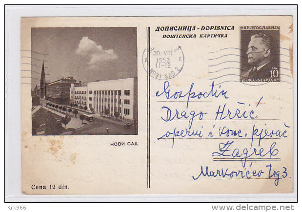 YUGOSLAVIA,postal Stationery ,NOVI SAD - Postal Stationery